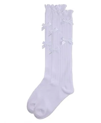 Memoi Little Girls All Over Bow Knee High Socks