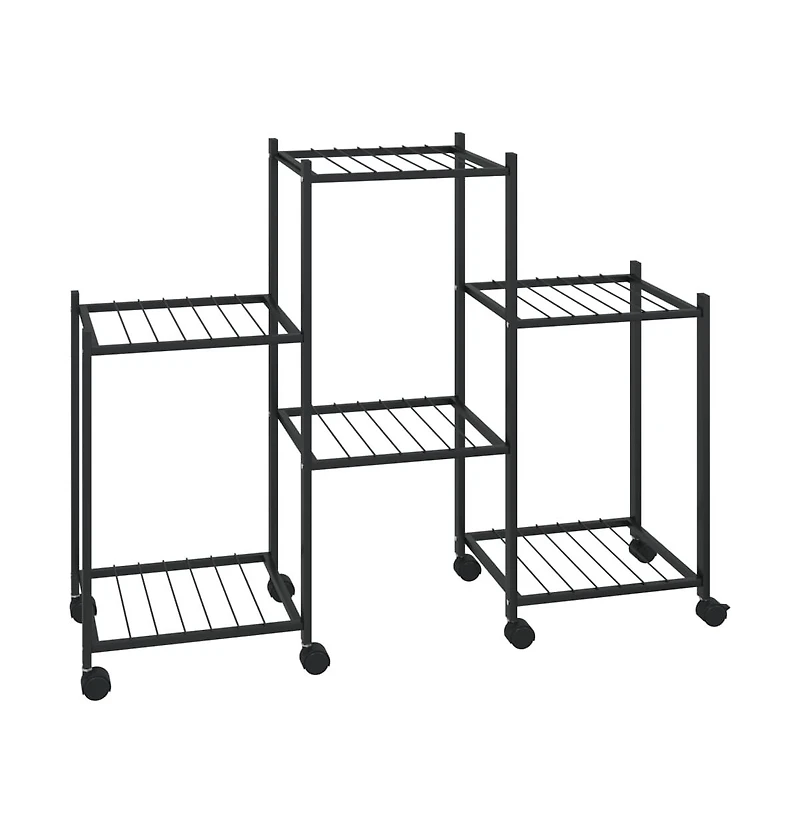 Flower Stand Black Iron Medium Rollable Flower Stand
