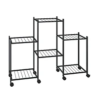 Flower Stand Black Iron Medium Rollable Flower Stand