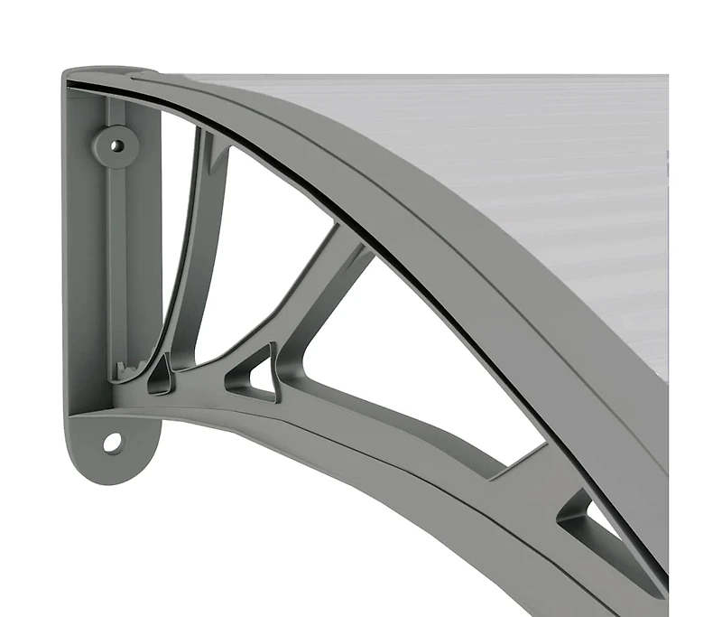 Door Canopy Grey Polycarbonate, Abs, Aluminum 118.1 x 29.5 in