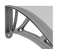 Door Canopy Grey Polycarbonate, Abs, Aluminum 118.1 x 29.5 in