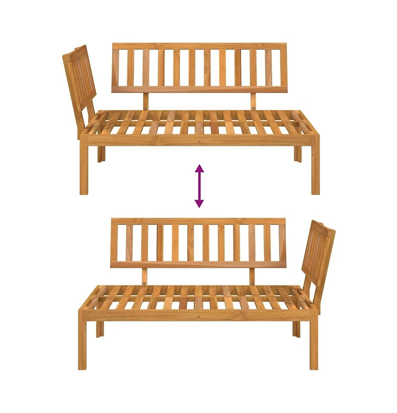 vidaXL Pallet Sofa Natural Wood Solid Acacia Wood Medium Modular