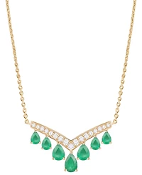 Macy's Gemstone and Diamond Necklace (1/3 ct. t.w.) 14K Gold White