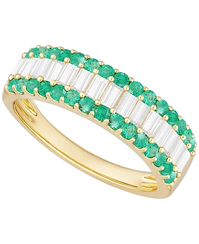 Macy's Gemstone and Diamond Ring (1/4 ct. t.w.) 14K Gold White
