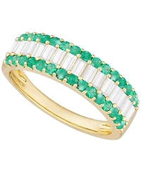 Macy's Gemstone and Diamond Ring (1/4 ct. t.w.) 14K Gold White
