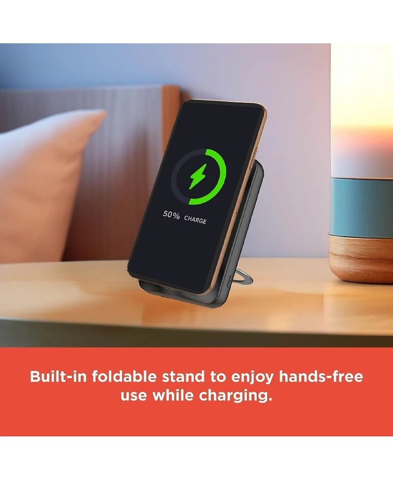 RadioShack 10,000 Mah 3 in 1 Magnetic Wireless Portable Battery PowerBank with Smart Watch Charger and MagSafe, Indicator Lights, Usb C 2309285