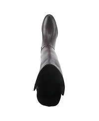 Spring Step Rider Over-the-Knee Leather Boot with Stretch Back Panel and Leather-Wrapped Heel