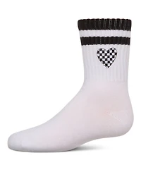 Memoi Big Girls Checkered Heart Crew Socks
