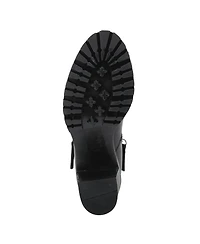 Azura Spring Step Dealey Leather Booties with Double Zippers and Lug Platform Sole