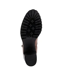 Azura Spring Step Dealey Leather Booties with Double Zippers and Lug Platform Sole