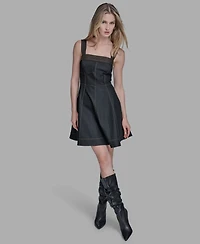 Bcbg Women's Square Neck Denim Dress