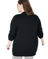 Woman Within Plus Fleece Baseball Jacket