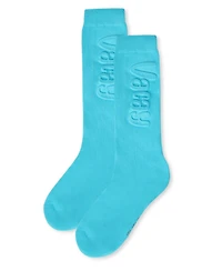 Memoi Girls Embossed Vacay Cotton Blend Knee High Socks