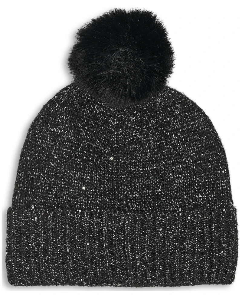 Karl Lagerfeld Paris Women's Pom Detail Beanie