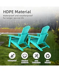 Aoodor Outdoor Folding Adirondack Chair - All-Weather Indoor/Outdoor Patio