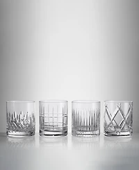 Waterford Short Stories Double Old Fashioned Mixed Aras, Cluin, Lismore Olann, Set of 4