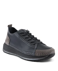 Spring Step Angolan Leather and Suede Sport-Inspired Shoe with Removable Insole Elevated Sole