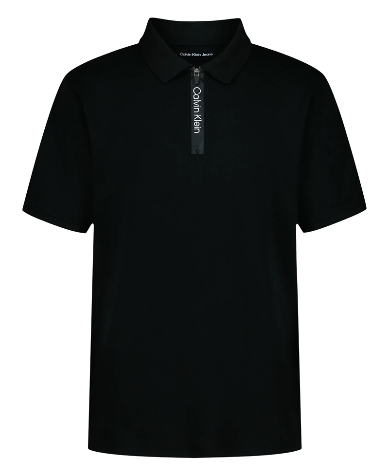 Calvin Klein Boys 8-20 Front Quarter Zip Polo T-Shirt