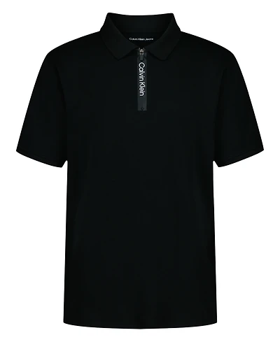 Calvin Klein Boys 8-20 Front Quarter Zip Polo T-Shirt