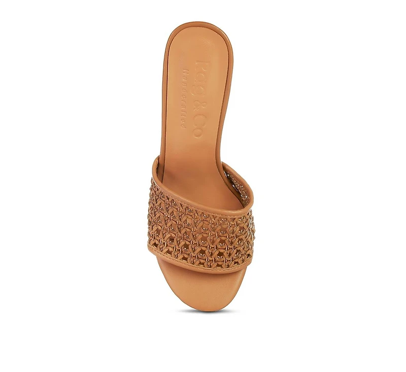 Tease Womens Woven Stiletto Slide sandal