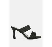 New Crush Quilted Spool Heel Sandals Women