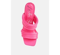 New Crush Quilted Spool Heel Sandals Women
