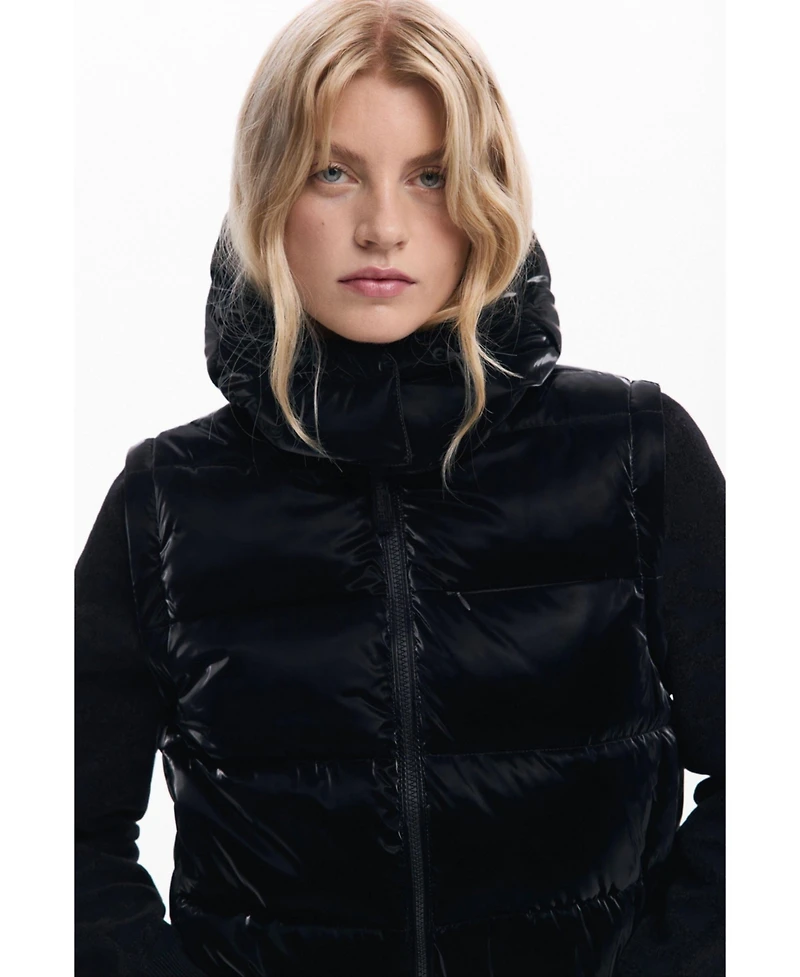 Desigual Women's Shiny convertible padded jacket