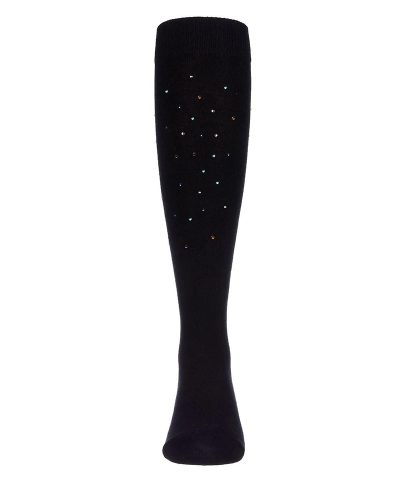 Memoi Girls' Multi Stone Knee-High Socks