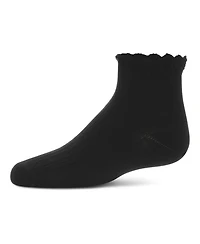 Memoi Big Girls Crochet Ruffle Anklet Socks