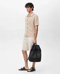 Mango Men's Openwork Knitted Shirt