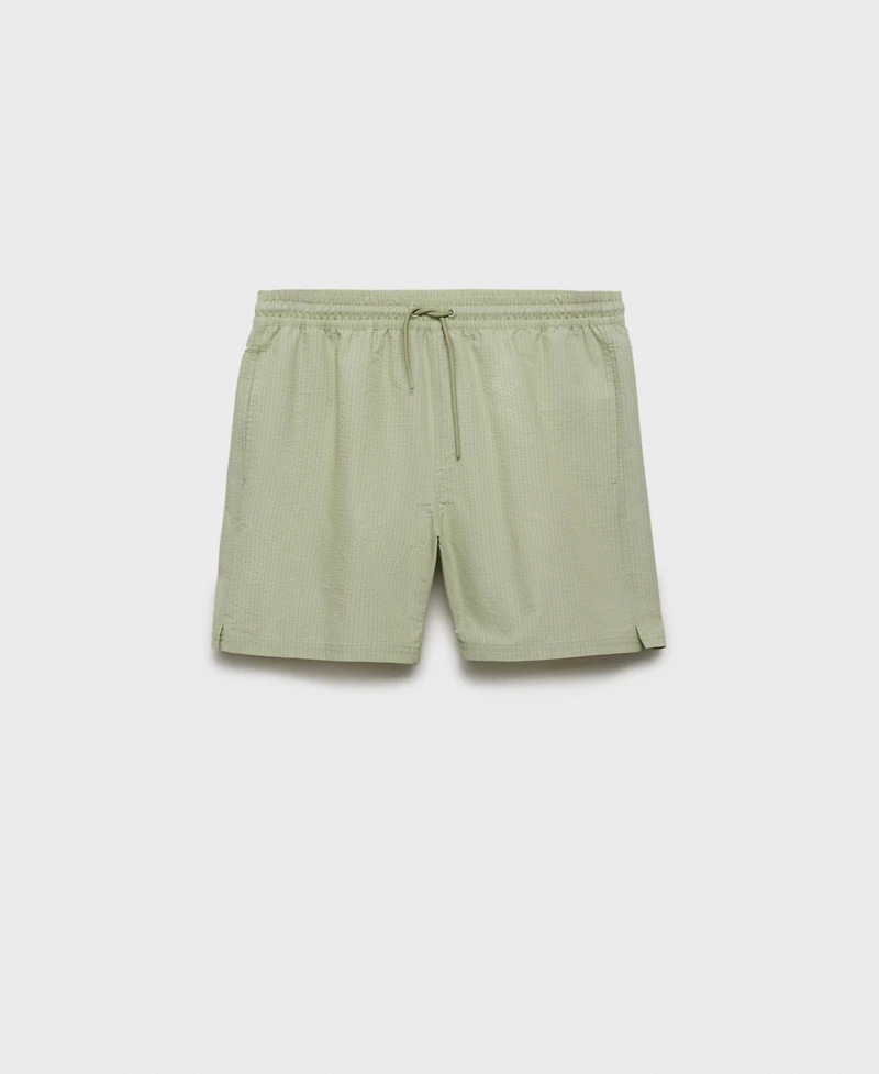 Mango Men's Seersucker Swimming Trunks