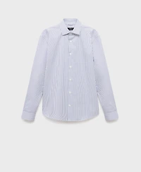Mango Men's Regular-Fit Striped Cotton Shirt