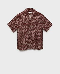 Mango Men's Printed Fluid Regular-Fit Shirt