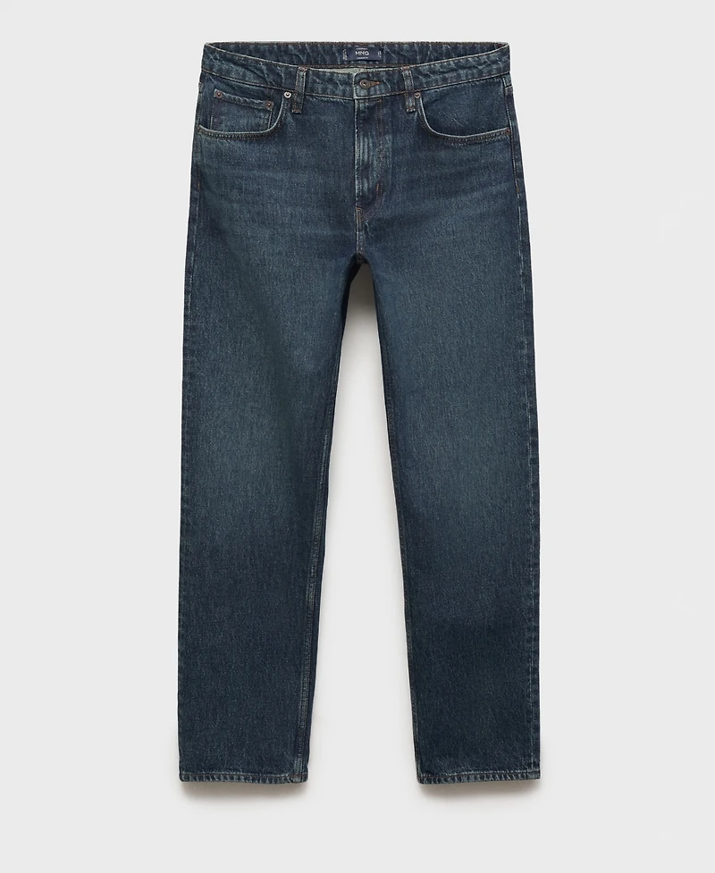 Mango Men's Moby Straight-Fit Dark-Wash Jeans