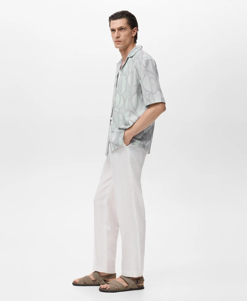 Mango Men's Printed Short-Sleeved Shirt