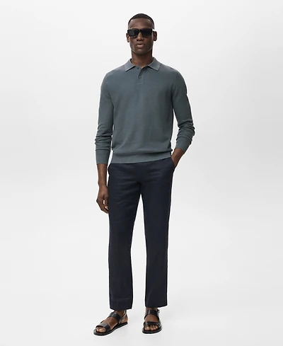Mango Men's Micro-Structured Cotton Polo Shirt
