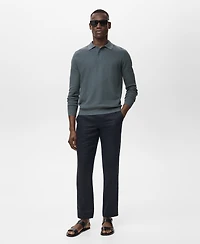 Mango Men's Micro-Structured Cotton Polo Shirt