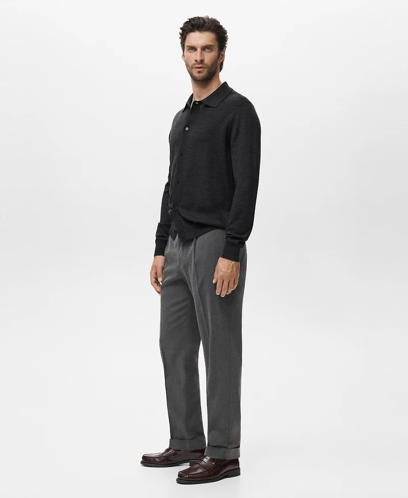 Mango Men's Merino Wool Cardigan