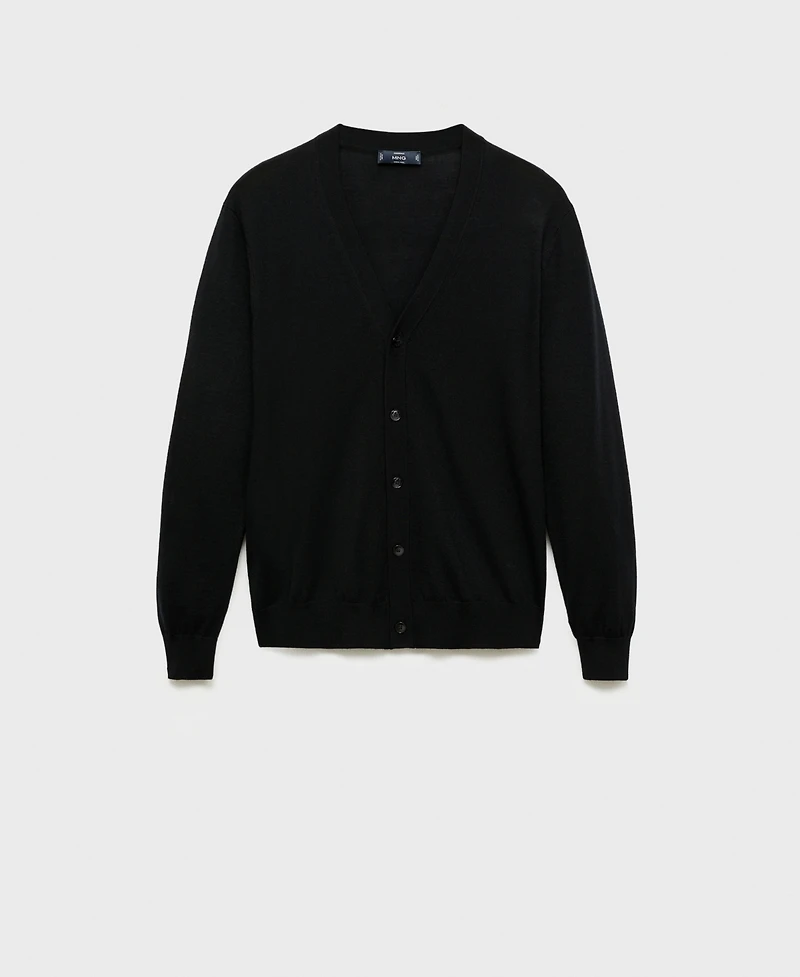Mango Men's Merino Wool Cardigan