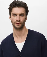 Mango Men's Merino Wool Cardigan