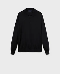 Mango Men's Wool Knitted Polo Sweater