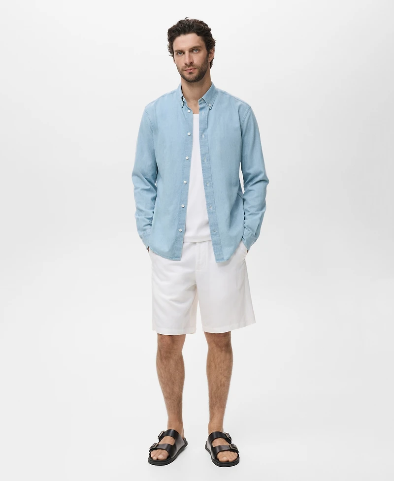Mango Men's Regular Fit Denim Shirt
