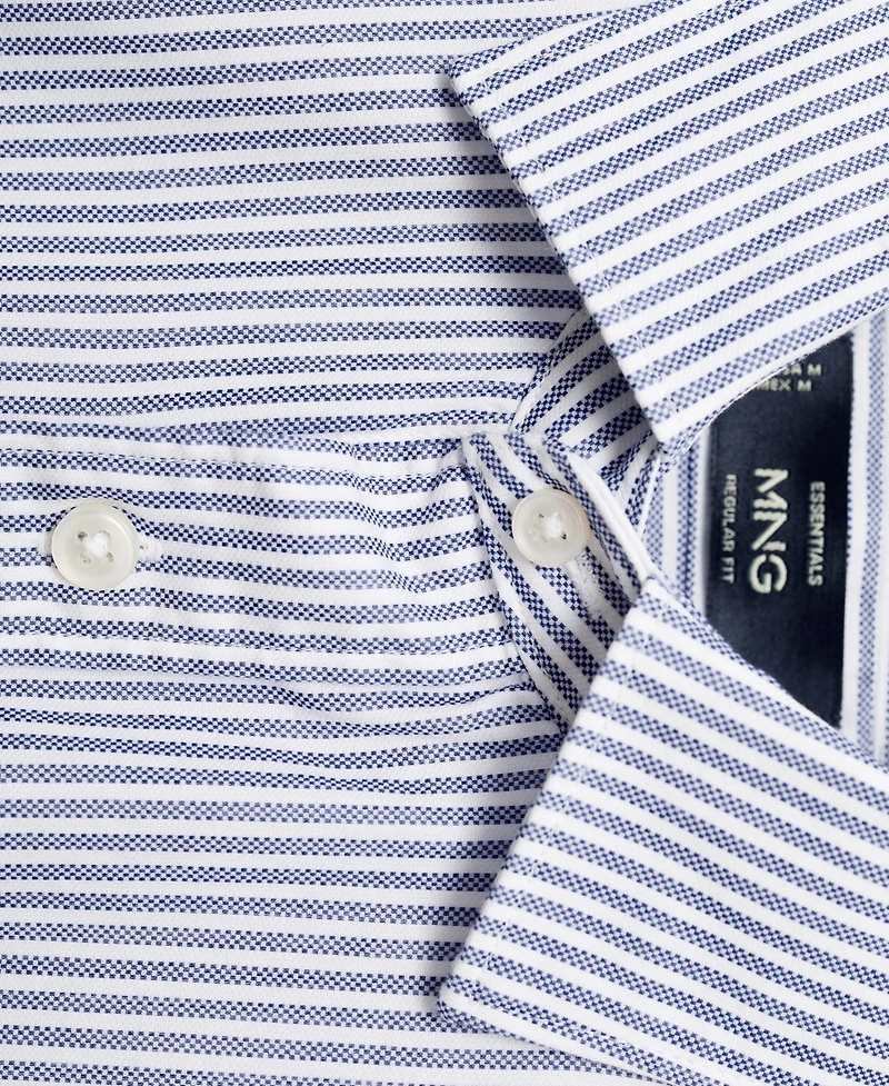 Mango Men's Cotton Kodak Striped Shirt