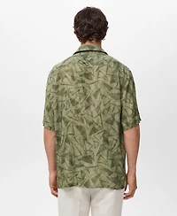 Mango Men's Printed Bowling Shirt