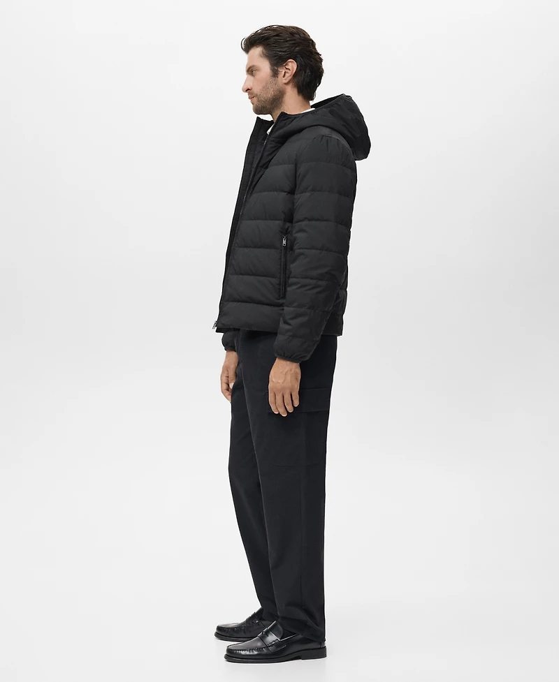 Mango Men's Feather Filling Quilted Jacket