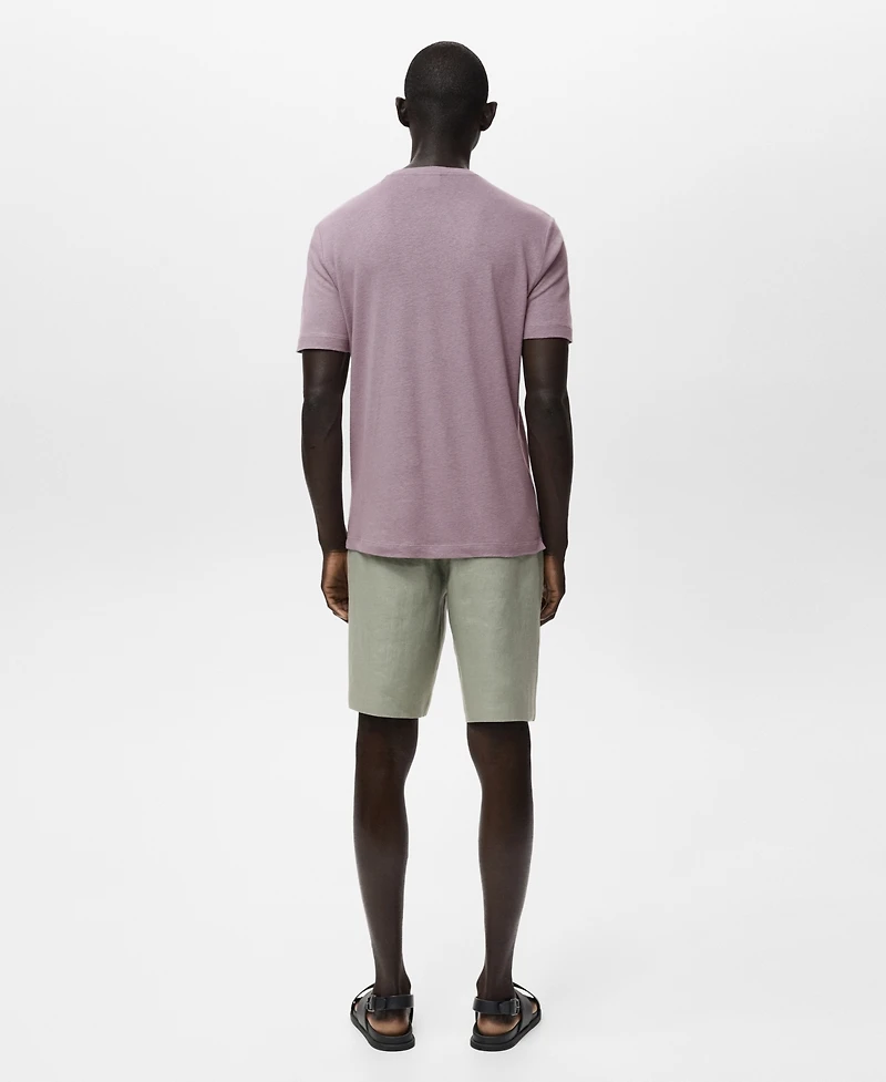 Mango Men's Linen Slim-Fit T-Shirt