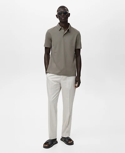 Mango Men's Cotton Pique Polo Shirt