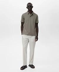 Mango Men's Cotton Pique Polo Shirt