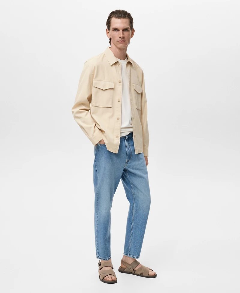 Mango Men's Pockets Lyocell Cotton Jacket