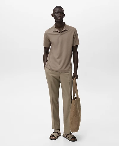 Mango Men's Cotton Pique Polo Shirt